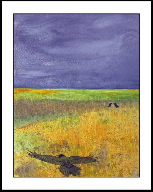 Yellow Field and Raven