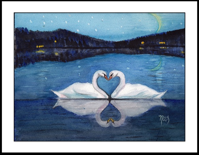 Swans in the Moonlight